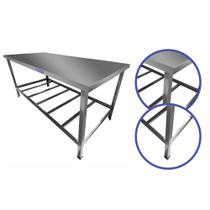 Mesa de Serviço Inox com Prateleira 1,9 metro