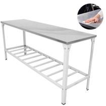 Mesa De Serviço Inox Linha Leve 190x55 Prateleira Manipulação- Innal