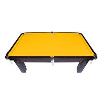 Mesa de Sinuca/Bilhar Black & Yellow Semioficial 2,20x1,20m Dinâmica Diversões