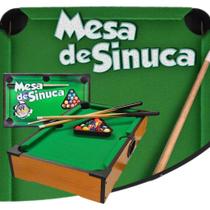 Mini Mesa Jogo de Sinuca - Bilhar Infantil com Tacos - Braskit