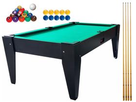Mesa de sinuca bilhar completa com bolas numeradas + tacos