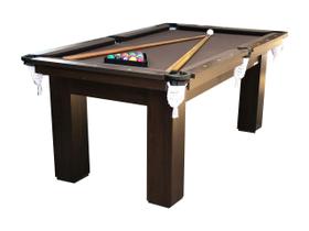Mesa de Sinuca Bilhar Snooker Engers RM1 Base de Ultra Tecido Chocolate Bilhares Engers