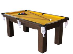 Mesa de Sinuca Bilhar Snooker Engers RM1 Tampo de Ultra Tecido Amarelo Bilhares Engers