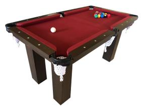 MESA DE SINUCA BILHAR SNOOKER - Rm3 BASE DE PEDRA - VINHO BORDO - BILHARES ENGERS