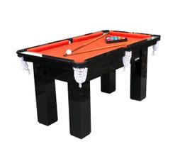 Mesa de sinuca bilhar snooker RM3 Engers - laka preta - Base de Ultra Resistente - tecido Laranja Mesa de sinuca bilhar snooker RM3 Engers - laka preta - Base de Ultra Resistente - tecido Laranja