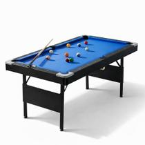 Mesa de Sinuca Dobrável MDF Preta Ahead Sports Completa com Tacos e Bolas Mesa de Sinuca Dobrável MDF Preta Ahead Sports Completa com Tacos e Bolas