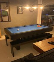 Mesa de Sinuca e jantar com 2 Bancos - 2,00x1,10