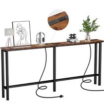 Mesa de sofá de console Keelian 70 com tomadas elétricas e portas USB Mesa de sofá de console Keelian 70 com tomadas elétricas e portas USB