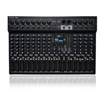 Mesa De Som 12 Canais Voik VLV12 Metal USB Bluetooth 99 Efeitos Interface de Áudio 48v Phantom Power Botão PFL Processamento Digital Bivolt