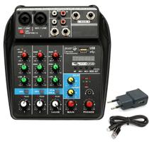 Mesa De Som 4 Canais Bluetooth Interface Gravação Usb bivolt