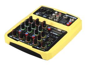 Mesa De Som 4 Canais CMX4C Amarela - CUSTOM SOUND Mesa De Som 4 Canais CMX4C Amarela - CUSTOM SOUND