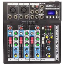 Mesa De Som 4 Canais Com Bluetooth, USB, MP3, Delay e Display Digital - Lelong