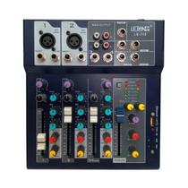 Mesa de som 4 canais com usb e bluetooth le 710