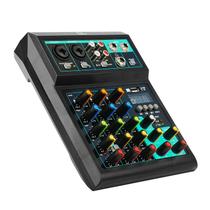 Mesa de Som 4 Canais Compacta Efeitos Phantom Power Knup ON-MX01