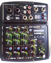 Mesa de Som 4 Canal com Efeito Bluetooth Mixer - Custom Sound