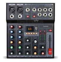 Mesa De Som 5 Canais Mp3 Estéreos Mixer Efeitos Usb Grava