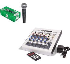 Mesa De Som 6 Canais Ll Áudio Pulse602 + Microfone Smd-100