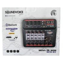Mesa de Som 6 Canais MC6BT Interface Soundvoice