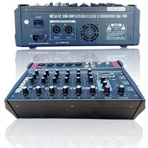 Mesa de Som 7 Canais Amplificada 300W Interface Áudio Igreja Mesa de Som 7 Canais Amplificada 300W Interface Áudio Igreja