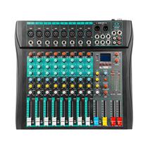 Mesa de Som 8 Canais Compacta Efeitos Phantom Power Onistek ON-MX04