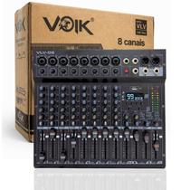 Mesa De Som 8 Canais Voik VLV08 Metal USB Bluetooth 99 Efeitos Interface de Áudio 48v Phantom Power Botão PFL Processamento Digital Bivolt Mesa De Som 8 Canais Voik VLV08 Metal USB Bluetooth 99 Efeitos Interface de Áudio 48v Phantom Power Botão PFL Processamento Digital Bivolt