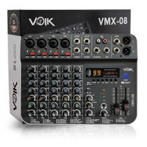 Mesa De Som 8 Canais Voik VMX08 USB Bluetooth 99 Efeitos Interface de Áudio Live Streaming 48v Phantom Power HIZ Processamento Digital Bivolt 110 220v Mesa De Som 8 Canais Voik VMX08 USB Bluetooth 99 Efeitos Interface de Áudio Live Streaming 48v Phantom Power HIZ Processamento Digital Bivolt 110 220v