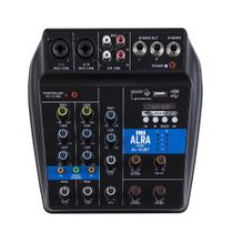 Mesa De Som Alra Music 4 Canais Usb Al-04Bt Bivolt