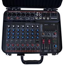Mesa de Som Amplificada SoundVoice MA-802 8 Canais com Maleta