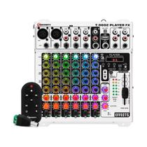 Mesa de Som Bluetooth Com Led RGB T 0602 Player FX 12v 6 Canais Multicores Controle Taramps 902009 Mesa de Som Bluetooth Com Led RGB T 0602 Player FX 12v 6 Canais Multicores Controle Taramps 902009