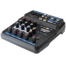 Mesa De Som Boxx Mixer U4 4 Canais Usb Com Interface