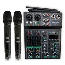 Mesa de Som com Microfone sem Fio Duplo Devox DGT5 Mesa de Som com Microfone sem Fio Duplo Devox DGT5