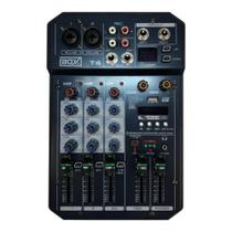 Mesa de Som Console Mixer 4 Canais Interface Usb Lives E Gravações BOXX T4