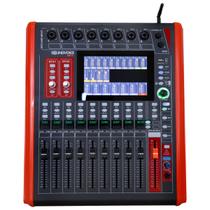 Mesa De Som Digital 12 Canais 6 Auxiliares Bluetooth USB Display Touch Phantom Power 32 Efeitos