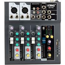 Mesa de Som Digital Mixer USB 4 Canais Bluetooth MP3 Player
