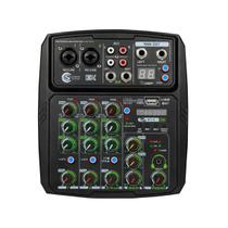 Mesa de Som e Interface de Audio Custom Sound CMX4C-BK USB / Bluetooth - 4 Canais