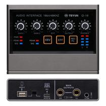 Mesa De Som Interface De Audio Mixer Placa de Som Q-16 Gravação Profissional Mixer De Áudio Usb