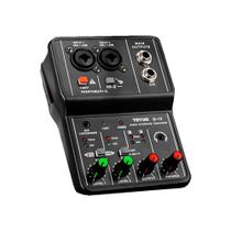 Mesa De Som Interface De Áudio Mixer Teyun Q-12 Gravação Profissional Usb Pc