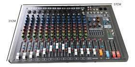 Mesa de Som K Audio 12 Canais MP1210 com USB, BT e Efeitos