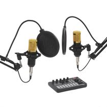 Mesa de Som KUMOYOU F998 + Conjunto com Microfone BM800 Dourado/Preto Mesa de Som KUMOYOU F998 + Conjunto com Microfone BM800 Dourado/Preto