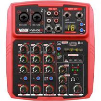 Mesa De Som Mixer Novik NVK106BT Bluetooth USB Efeitos Mesa De Som Mixer Novik NVK106BT Bluetooth USB Efeitos