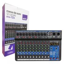 Mesa De Som Mxt Mx-12A 12 Canais Combo Interface com Efeitos