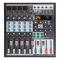 Mesa de Som Podcast 6 Canais Sotex SE0604PH 4 Saídas de Fone e Efeitos