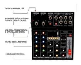 Mesa De Som Profissional 5 Canais Mixer Efeitos Usb - Tz