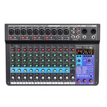 Mesa de Som Profissional A12 Vedo Mixer de Áudio 12 Canais Entrada USB MP3 48V Phantom Bluetooth Efeitos
