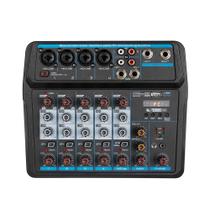 Mesa de Som Profissional HUASSION de 6 Canais Bluetooth 48V Phantom 110V