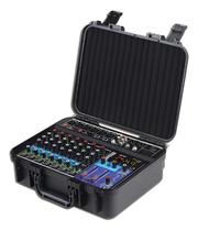 Mesa de Som Profissional Portátil com Case Rígido 8 Canais, Efeitos DSP, USB, Bluetooth e Phantom Power Mesa de Som Profissional Portátil com Case Rígido 8 Canais, Efeitos DSP, USB, Bluetooth e Phantom Power