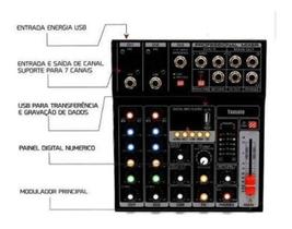 Mesa De Som Profissional Tomate Tyt-005 - Mixer 5 Canais USB