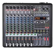 Mesa De Som Sotex Sm0803ux 8 Canais Bivolt 256 Multiefeitos Digitais