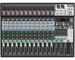Mesa De Som Sotex Sp1202ux 12 Canais Combo Interface Usb