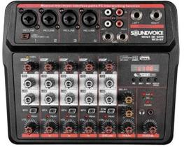 Mesa De Som Soundvoice 6 Canais Mc6Bt Usb Bivolt